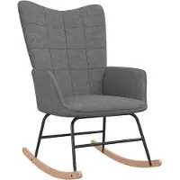 vidaXL Chaise à bascule Gris foncé Tissu