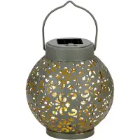 Arti Casa Lanterne Solaire Lampe Solaire Extérieur - Lampe De Table Avec Lumière Blanche Chaude - Autonomie Jusqu'à 8 Heures - Ip44 Étanche - Ø14,5 X 15 Cm - Plastique - Gris