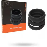 Men's Play - lot de 3 cockrings épais - silicone noir
