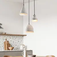 LumenXL Suspension Wabi Sabi à 3 lumières Riva – Aspect ciment