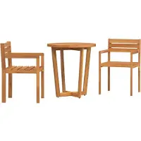 vidaXL Ensemble De Salle À Manger De Jardin 3 Pcs En Bois Massif D'acacia