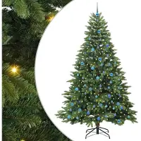 vidaXL Sapin de Noël artificiel avec 300 LED Vert 240 cm PE et PVC