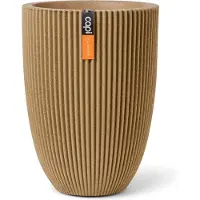 Capi Europe Vase d¿extérieur CAPI EUROPE Groove NL beige 46 x 58 cm en WPC résistant au gel et aux UV