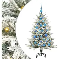 vidaXL Sapin de Noël artificiel pré-éclairé avec set de boules Vert