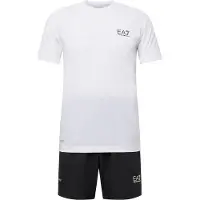 EA7 pour homme. 8NPV03_PNDDZ Ensemble T-shirt et pantalon Dynamic Athlete blanc, noir (L), Sport, Tennis/Padel, Multisport, Polyester, Manch