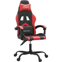 vidaXL Chaise de jeu pivotante noir et rouge similicuir