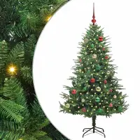 vidaXL Sapin de Noël artificiel pré-éclairé avec set de boules Vert