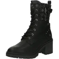 Mustang Bottines à lacets noir / argent