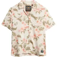 Superdry Femme Chemise Beach Resort Cream Taille: 34