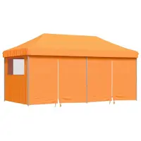 vidaXL Tente de réception pliable Pop-Up avec 4 parties latérales Orange