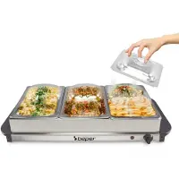 Beper P101tem002 Chauffage De Buffet 2 X 24 L + 11 Réchaud