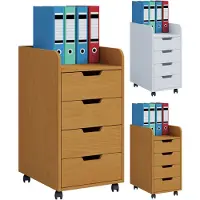 Ebuy24 Konal Mini Commode de rangement d'archives, 1 plateau et 4 tiroirs, blanc.