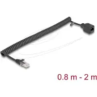 DeLOCK RJ45 Câble spiralé Fiche vers Prise Cat.5e UTP 0,8 m à 2 m n