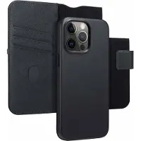 Accezz Étui de télephone portefeuille en cuir 2-en-1 avec MagSafe Apple iPhone 15 Pro Max - Onyx Black