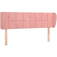 vidaXL Tête de lit avec oreilles rose 147x23x78/88 cm velours