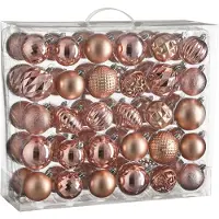 House of Seasons Set de boules de Noël - 60 pièces - Ø7 cm - Incassable - Rose
