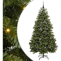 vidaXL Sapin de Noël artificiel avec 300 LED Vert 210 cm PVC et métal