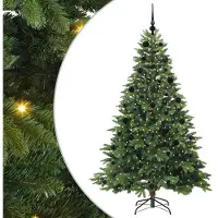 vidaXL Sapin de Noël artificiel avec 300 LED Vert 210 cm PE et PVC