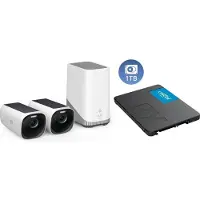 Eufy Cam 3 4K Wireless Sicherheitssatz - einschliesslich Homebasis 3 und 2 Solarkameras + (3840 x 2160 pixels), Caméra réseau, Blanc