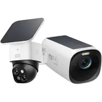 Eufy S340 SOLOCAM 3K Caméra de sécurité solaire sans fil + EUFYCAM 3 ADD ON - DEVIOUS BUNDEL (2560 x 1440 Pixels, 3840 x 2160 pixels), Caméra réseau, Blanc