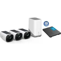 Eufy Cam 3 4K Wireless Sicherheitssatz - einschliesslich Homebase 3 und 3 Solarkameras +, Caméra réseau, Blanc