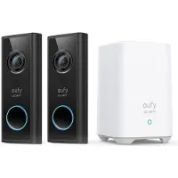 Eufy security S220 2K Draadloze Video Deurbel 2 stuks + HomeBase 2 - Bundelvoordeel (Sans fil, WiFi)