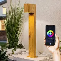 LumenXL Lampe socle intelligente aspect bois 50 cm (Philips Hue alternative) - Simone