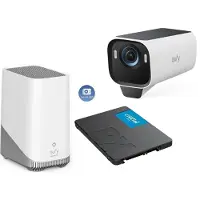 Eufy HomeBase 3 S380 + eufyCam S3 Pro MaxColor Vision 4K + 240GB SSD - Bundelvoordeel (3840 x 2160 pixels), Caméra réseau, Blanc