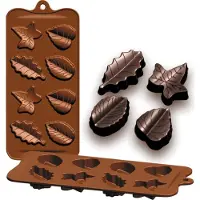 Ibili Silikonformen Blätterpralinen 10 x 21 x 2,5 cm Für perfekte Pralinen & Deko aus Schokolade