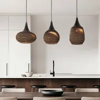 LumenXL Lampe suspendue à 3 lumières en carton Folia - noir et marron