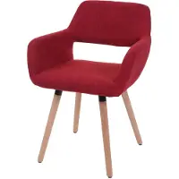Generique Chaise de salle à manger MENDLER HWC-A50 II tissu rouge pourpre