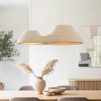 LumenXL Lampe suspendue Wabi Sabi Jumo avec 2 points lumineux - beige sable