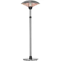 Outsunny Parasol chauffant infrarouge à quartz 3000 W max. - hauteur réglable Ø 58,5 x 160-200H cm - chauffage radiant sur pied - puissance réglable