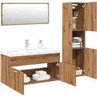 vidaXL Ensemble de meubles de salle de bain 4 pièces chêne artisan bois composite