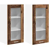 vidaXL Armoire suspendue Riga 2 pcs Bois Ancien 40 x 31 x 80 cm