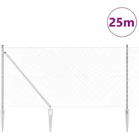 vidaXL Clôture en fil barbelé , 25 x 1,2 m, en acier galvanisé