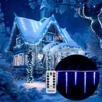 Monzana Guirlande lumineuse 40 LED bleu stalactite télécommande noël fonction timer