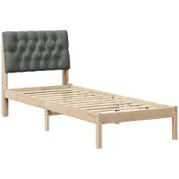 vidaXL Cadre de lit avec tête de lit rembourrée brun 75 x 190 cm