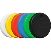 Chipolo POP 6-Pack (Apple Find My, Google Find Hub), Traceur, Bleu, Rouge, Vert, Blanc, Noir, Jaune