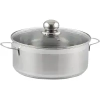 City Cocotte avec couvercle en verre, acier inoxydable, ø : 240 mm