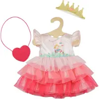 Heless Puppenkleid "Prinzessin Emily" mit Herztasche und Krone, Gr. 35-45 cm