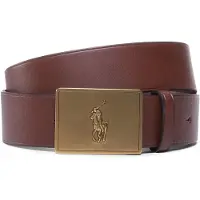 Ralph Lauren pour homme. 405691693002 Ceinture en cuir avec boucle en plaques de cheval marron (32), Casuel