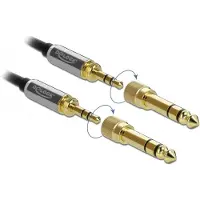 DeLOCK Câble spiralé 3,5 mm Jack 3 pôles vers Jack avec vis - Deloc