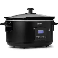 DistinQ Mijoteuse numérique 6 litres avec minuterie - Cuve intérieure en céramique - Fonction minuterie - Fonction maintien au chaud
