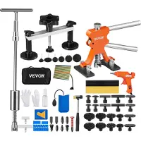Vevor Outils de Débosselage sans Peinture 69PCs Kit Débosselage Carrosserie avec Pont Extracteur Doré Marteau Coulissant Pistolet et Bâtons de Colle Languettes Réparation de Carrosserie sans Dommage