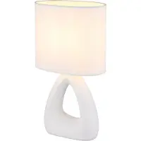 Globo Lampe de table, céramique textile, blanche, H 30 cm
