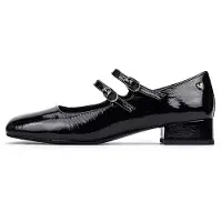 Martinelli pour femme. S021-B510HY Ballerines en cuir Serpenti noir (36), 3 à 5 cm, Boucle, Casuel, Classique