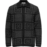 Only & Sons Vestes en maille gris foncé / noir