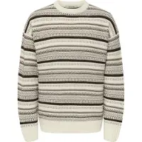 Only & Sons Pull-over 'ONSROY' crème / marron / noisette