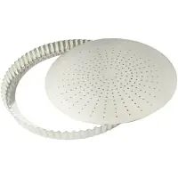 Gobel Tourtière Cannelée Perforée - Fer Blanc - Fond Mobile - Ø280 Mm H28 Mm